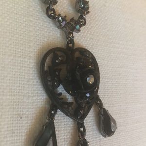 Betsey Johnson Black Rhinestone Necklace!